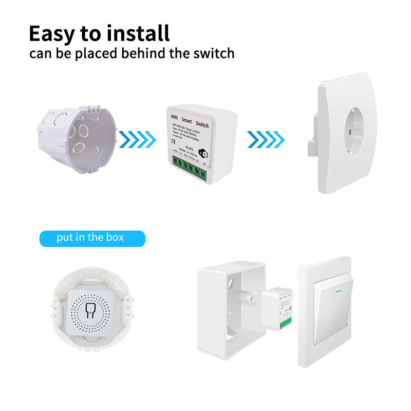 DIY Homekit Smart Switch MINI Smart Home Modifier Tuya Zigbee Relay Module support remote and voice control easy install