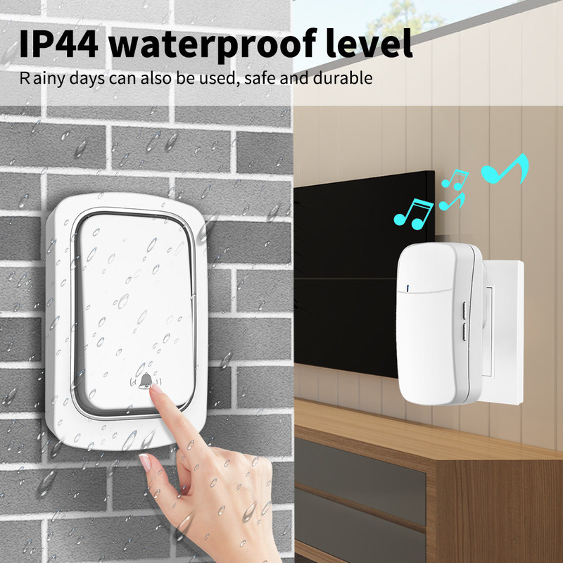 Doorbell Remote Control Wall Outlet Self Powered Waterproof 150M Remote Control Light Lamp Socket