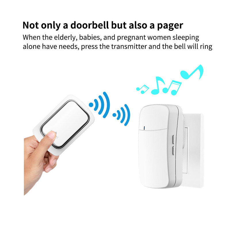 Doorbell Remote Control Wall Outlet Self Powered Waterproof 150M Remote Control Light Lamp Socket