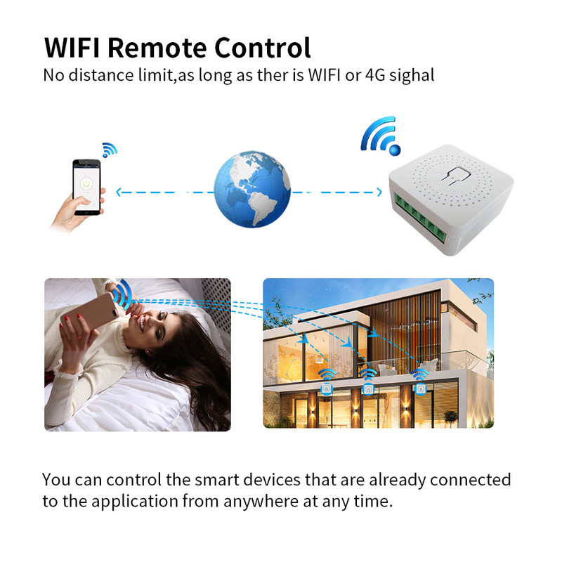Tuya 16A 10A Wifi Switch Smart Breaker Module Smart Life APP Remote Control Switch Voice Relay Timer