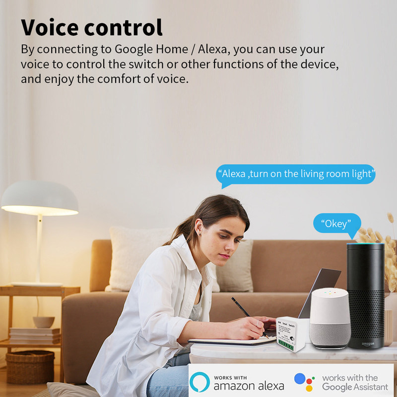 Tuya Alexa Timer Smart Switch 10A Relay Module Work Remote Smart Switch support google Alexa voice control easy install