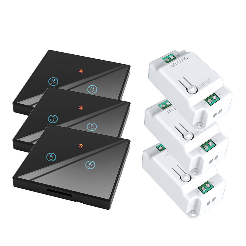 RF433 Wireless Remote Control Switch Crystal Glass Panel Touch Switch with 10A breaker refit old version circuit