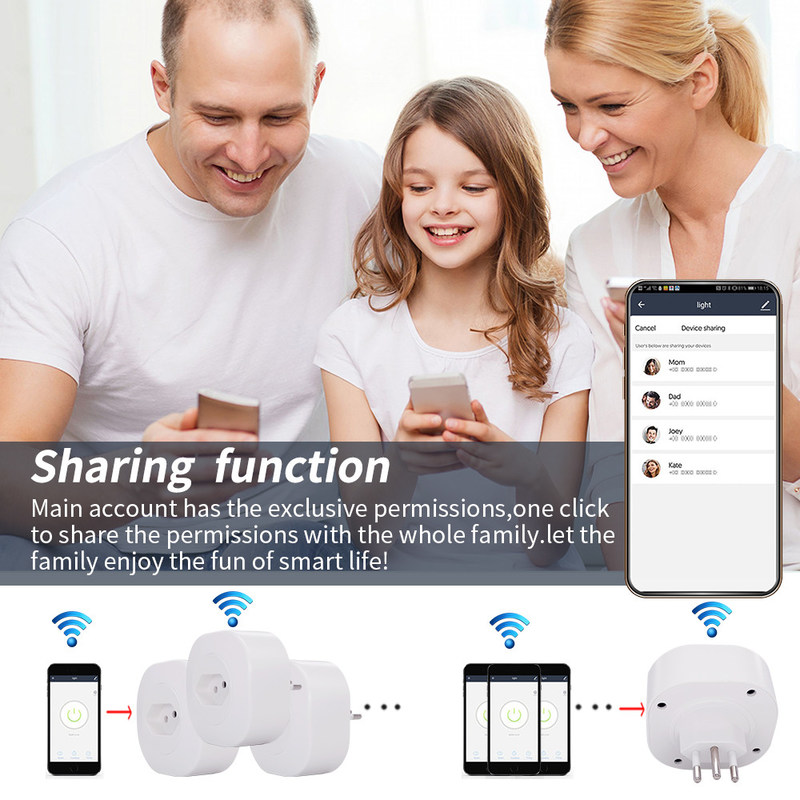 Tuya WIFI Smart Socket Power Outlet Brazil Standard Smart Floor Socket 16A 220V 127V 50Hz