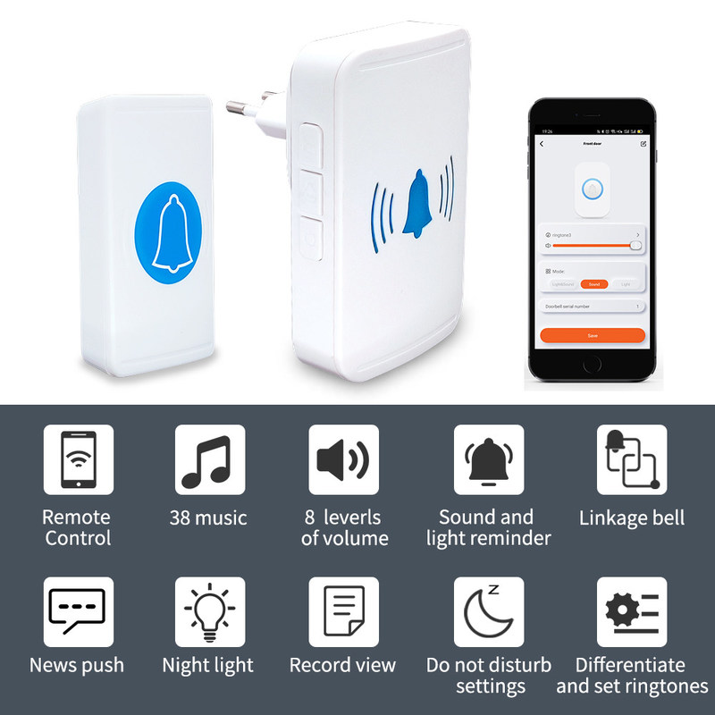 30W Wireless Video Door Bell High Definition Remote Control Smart Wifi Doorbell Camera