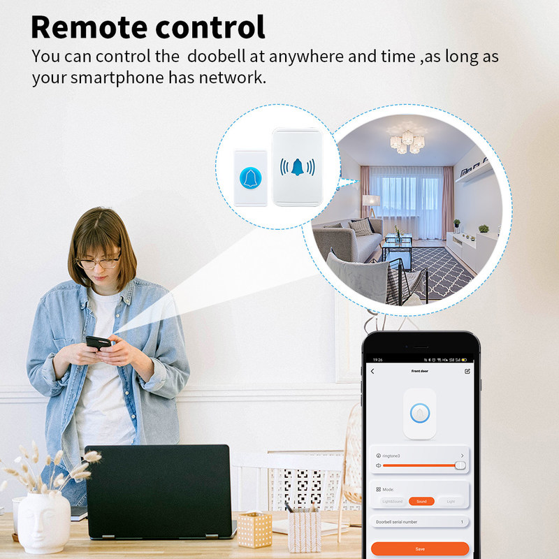 30W Wireless Video Door Bell High Definition Remote Control Smart Wifi Doorbell Camera