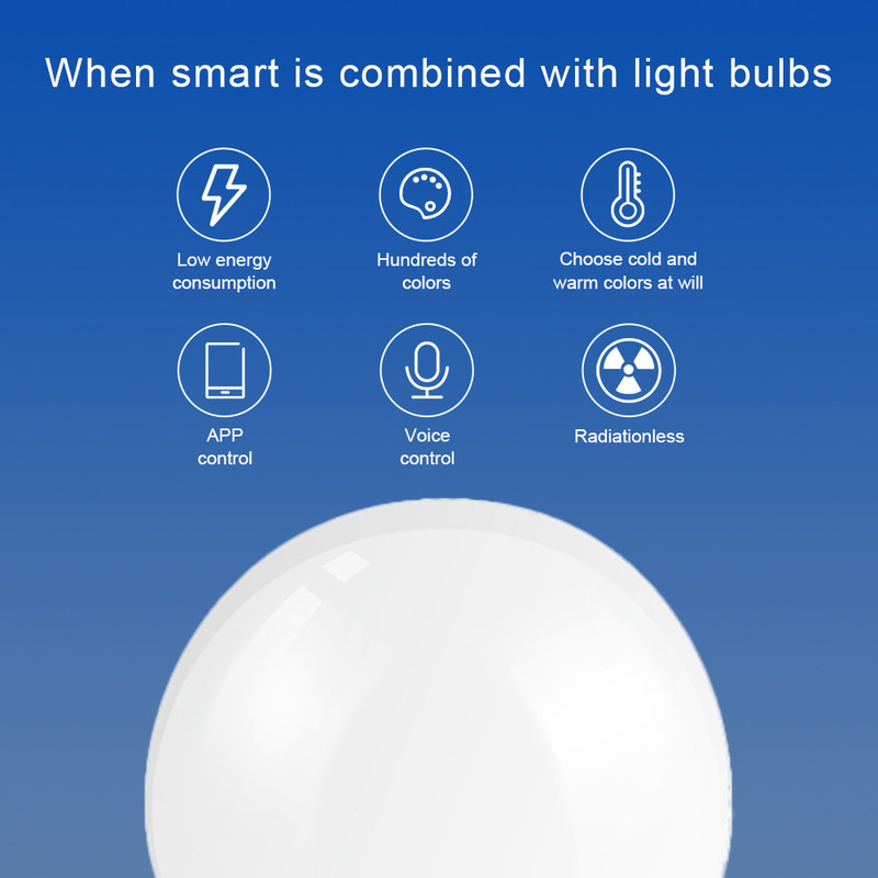 Household Graffiti Bluetooth RGB 	Wifi LED Bulb 9W Bulb Atmosphere Decoration Light