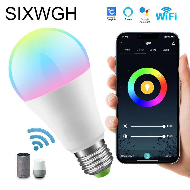 Household Graffiti Bluetooth RGB 	Wifi LED Bulb 9W Bulb Atmosphere Decoration Light