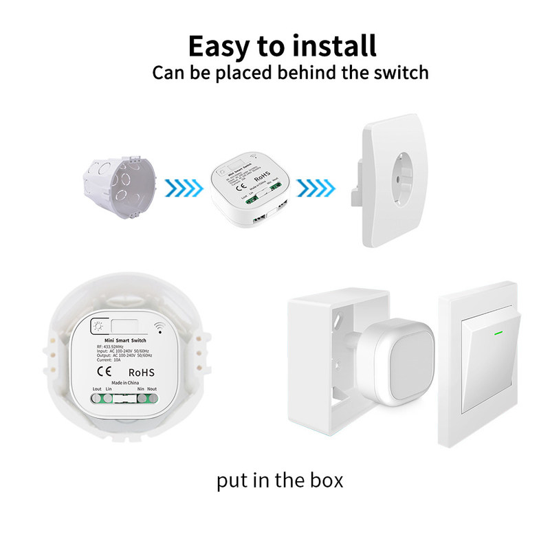 2.4GHz Wireless Remote Control Switch Wifi Three Key Self Homekit On Off Switch