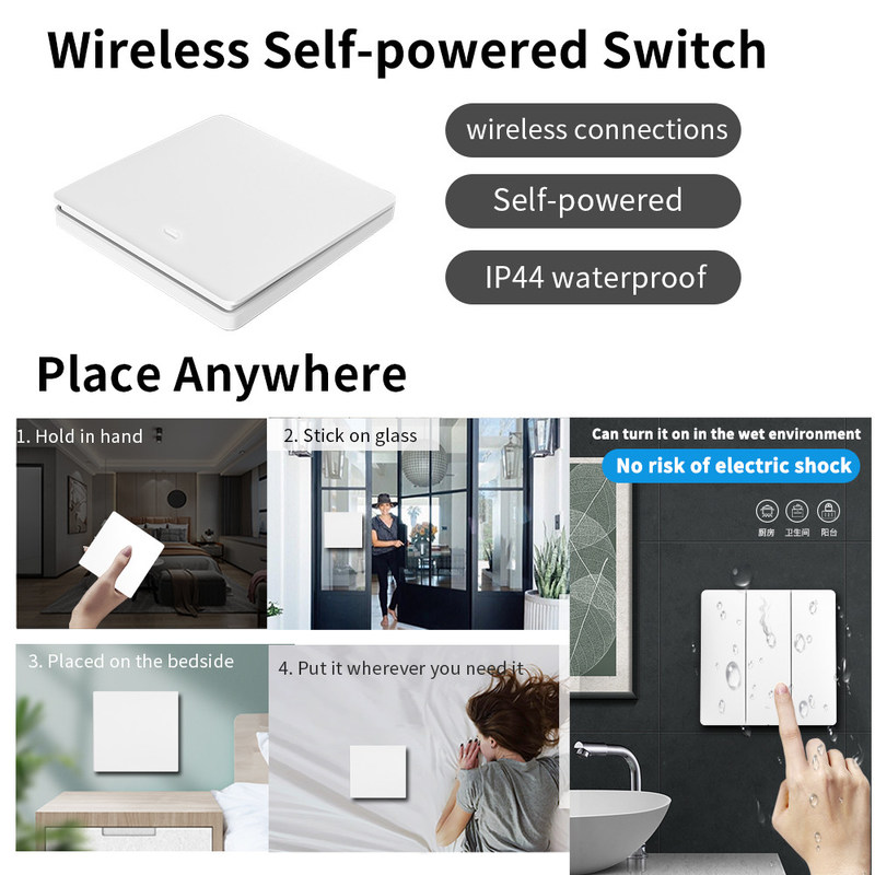 2.4GHz Wireless Remote Control Switch Wifi Three Key Self Homekit On Off Switch