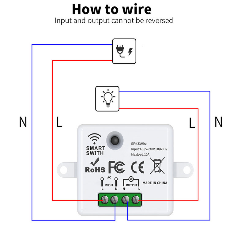tuya Wireless Remote Control Switch controller and receiver match with tuya module support google alexa voice control