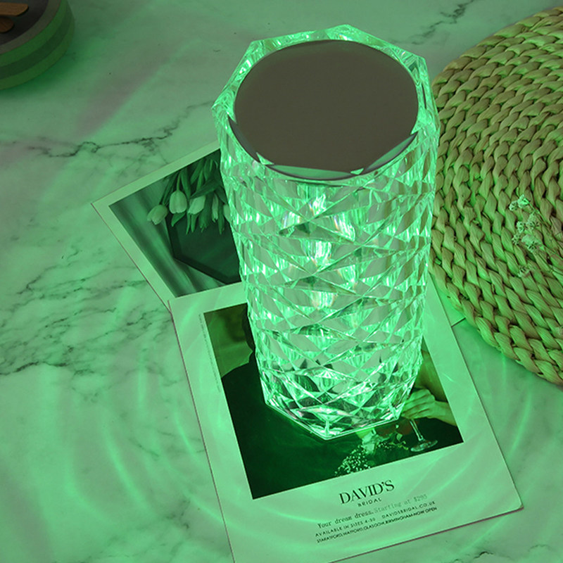 Modern Three Color RGB Colorful Rose Bedside Table Lamp Touch Control Infinite Dimming