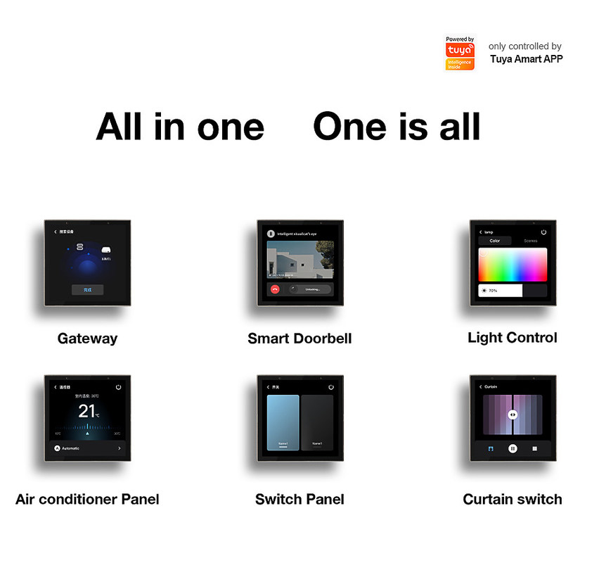 wide Range Smart Display Controller Smart Home Touch Screen Panel Multiple Protocols Function built-in vioce functions