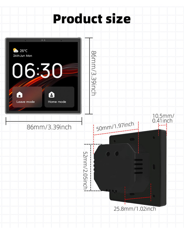 wide Range Smart Display Controller Smart Home Touch Screen Panel Multiple Protocols Function built-in vioce functions