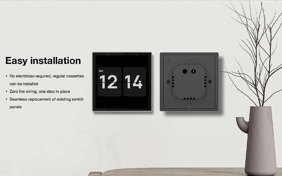 110V-240V Black Smart Home Touch Screen smart home control Panel multiple smart connection built-in voice control