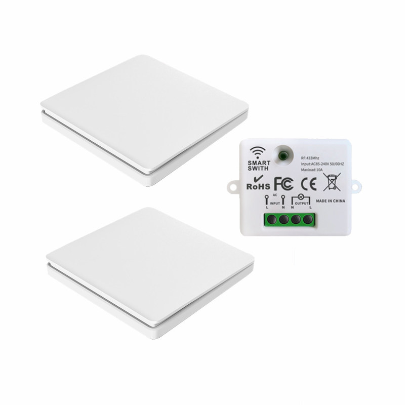 ABS Wireless Remote Control Switch 86*86*32mm For Easy Operation no need battery support multiple control scene options.