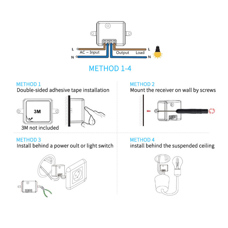 ABS Wireless Remote Control Switch 86*86*32mm For Easy Operation no need battery support multiple control scene options.