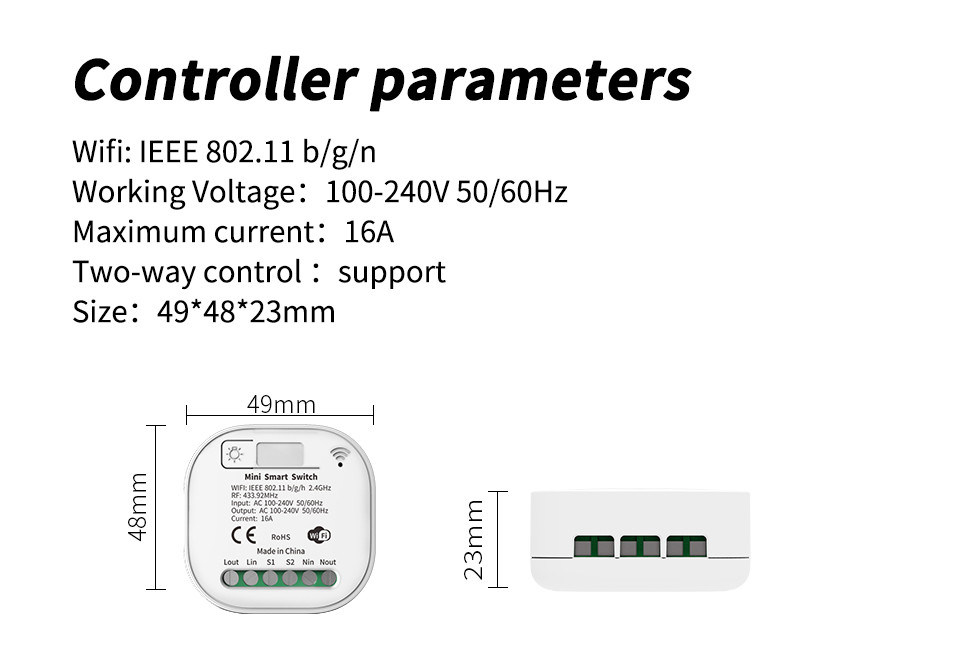 Smart Home Automation Remote Light Switch 16A Breaker Module Tuya Smart Timer Wall Light Switch support voice control