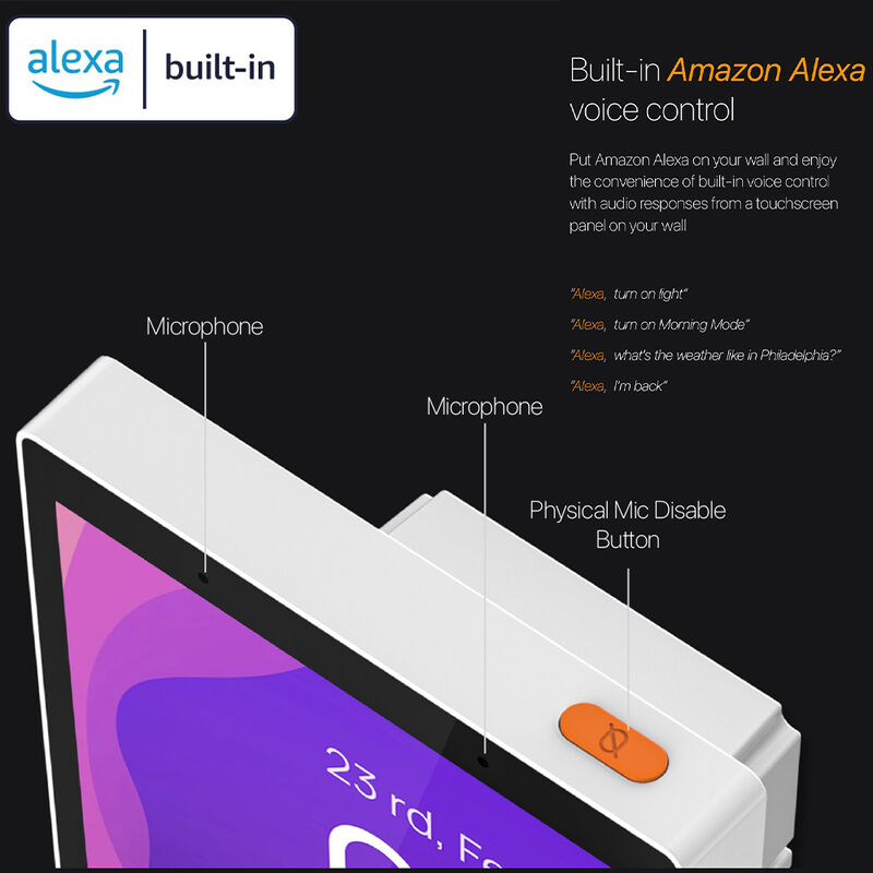 SIXWGH 5-Inch Smart Control Panel Alexa Built-in Touchscreen Waterproof 7MP Camera Zigbee Gateway Edge Computing Smart Home