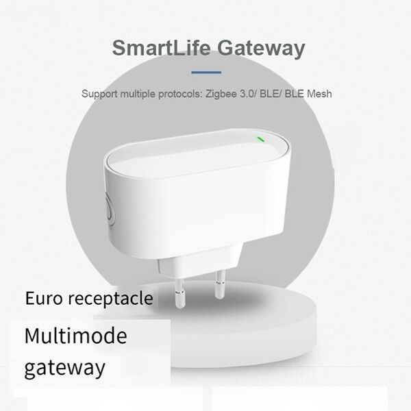 SIXWGH Tuya SmartLife Multi-Protocol Gateway Zigbee 3.0 + for + BLE Mesh Hub Wi-Fi Works Alexa/Google Home EU Plug Devices