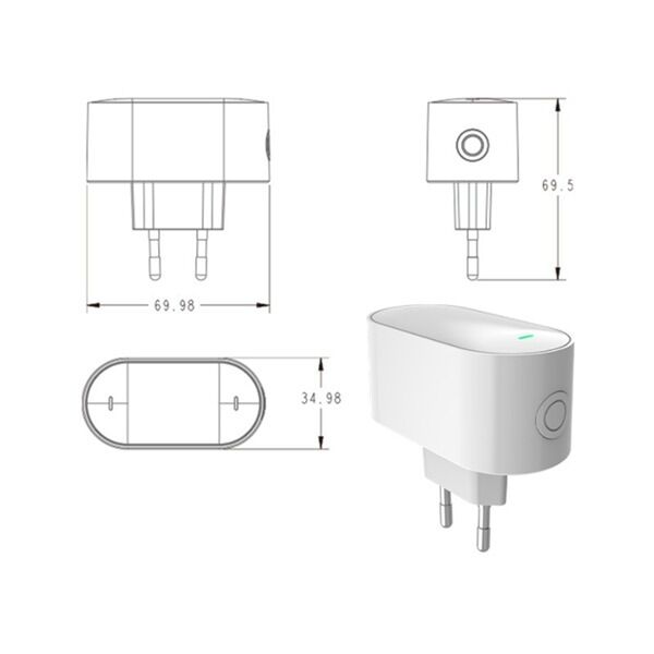 SIXWGH Tuya SmartLife Multi-Protocol Gateway Zigbee 3.0 + for + BLE Mesh Hub Wi-Fi Works Alexa/Google Home EU Plug Devices