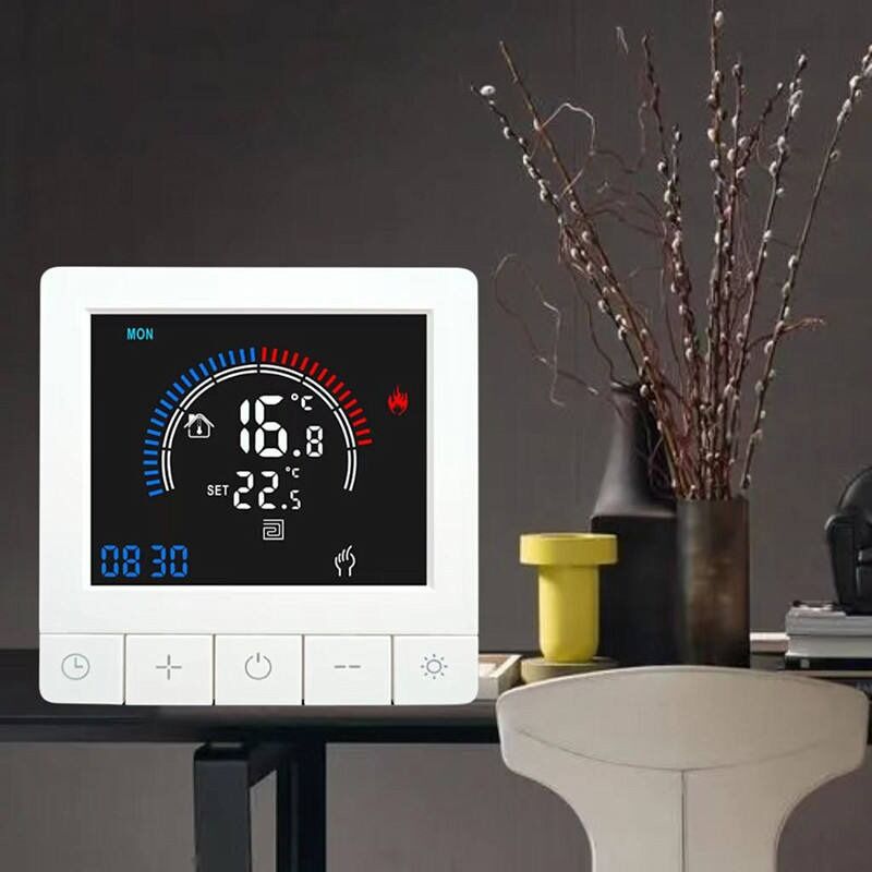 SIXWGH Tuya Smart Thermostat Wi-Fi App Control OLED Display Slider Design Voice Control 7-Day Schedule 16A Load Works Home