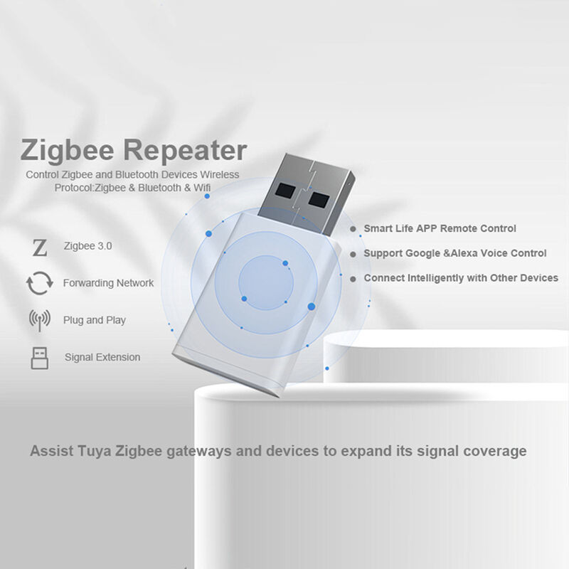 SIXWGH Tuya Zigbee 3.0 USB Repeater / Signal Booster Plug Play Range Extender Smart Home 30m Coverage Works Alexa/Google App