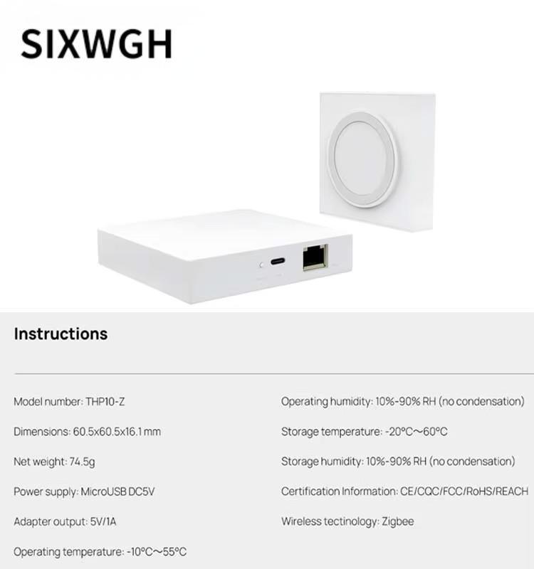 SIXWGH 3-in-1 Smart Home Gateway: Zigbee Hub + WiFi Router+Voice Control Center Compatible with Apple Google Home Alexa & Tuya