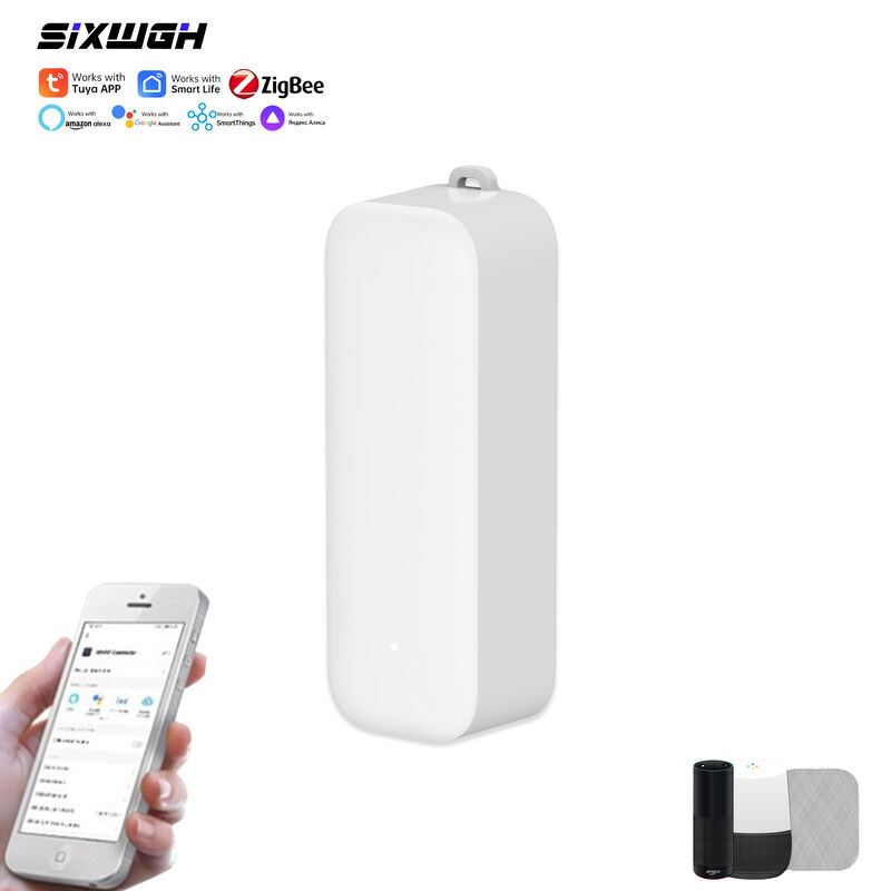SIXWGH Universal Smart IR Remote Control with Zigbee Hub Works with Alexa & Google Home APP Hotel Use Rotatable Design
