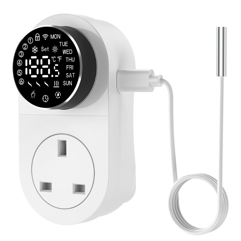 SIXWGH Smart Wi-Fi for Plug-in Thermostat 16A LED Screen APP/Voice Remote Control Heating Cooling NTC Sensor Home Aquarium
