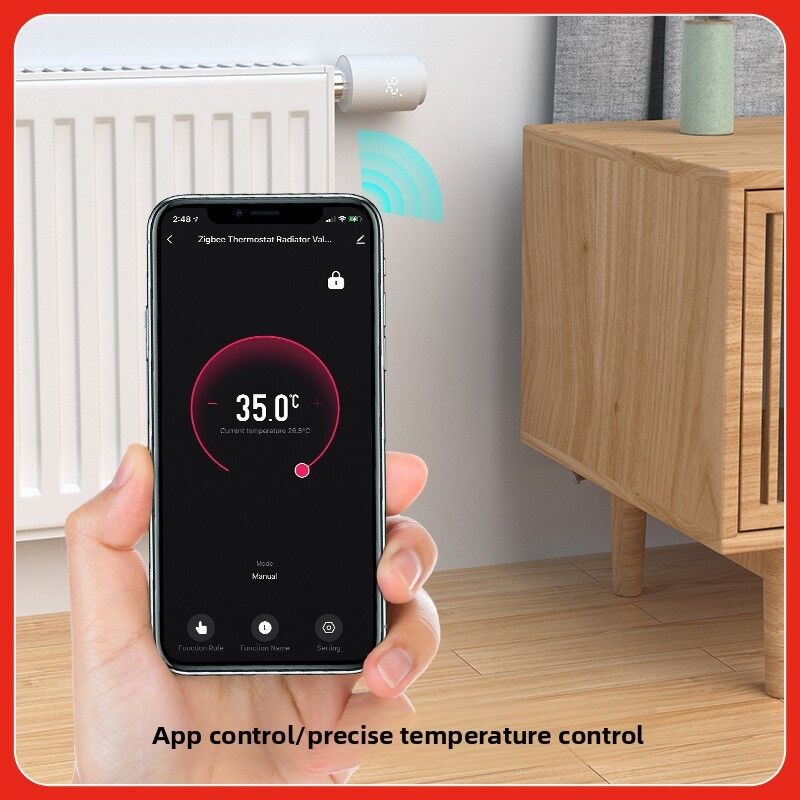 SIXWGH Tuya Zigbee & Wi-Fi Smart LCD Touchscreen Thermostatic Radiator Valve Programmable Temperature Control APP Voice Eco Home