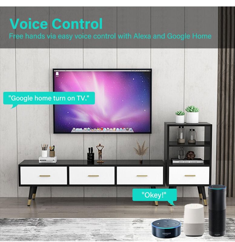 SIXWGH Smart WiFi IR RF Universal Remote Control All-in-One Hub for TV AC Light Curtain Works with AlexaGoogle Home VoiceControl