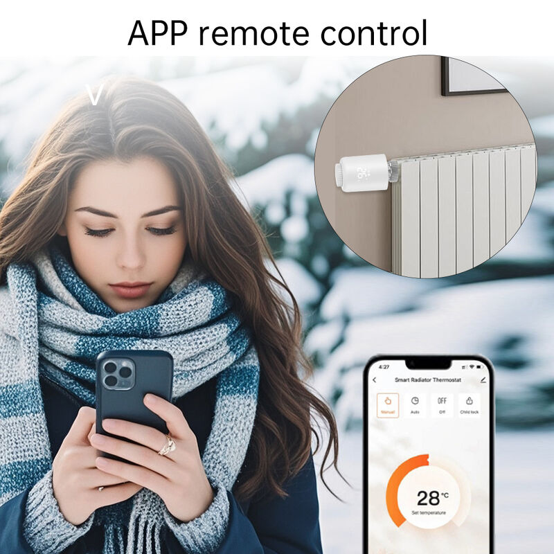 SIXWGH Tuya Zigbee Smart Thermostatic Radiator Valve TRV APP Voice Control Auto Schedule Bar Design Alexa/Google Home Compatible