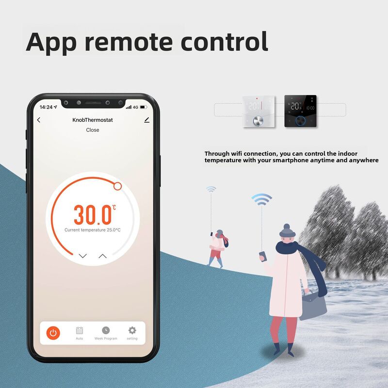 SIXWGH Tuya Smart WiFi Thermostat Electric Heating APP Control Voice Assistant Compatible Energy Saving Mode Child Lock High