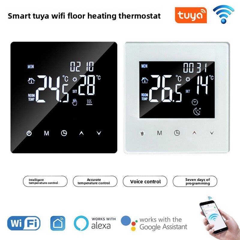 Smart WiFi Underfloor Heating Thermostat Controller with Voice Control, APP, LED Display for Home and Commercial Use