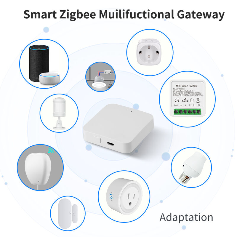 SIXWGH Smart Zigbee Multifunctional Gateway Home Automation Mini Hub for Wi-Fi&Blue Tooth Protocol Voice Control Secure Remote