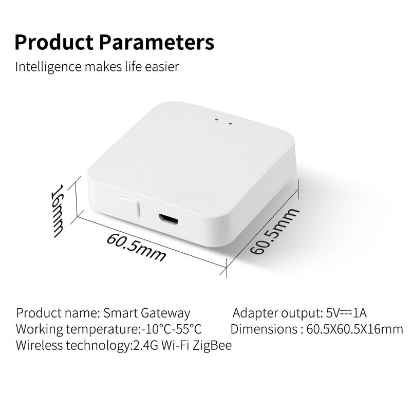 SIXWGH Smart Zigbee Multifunctional Gateway Home Automation Mini Hub for Wi-Fi&Blue Tooth Protocol Voice Control Secure Remote