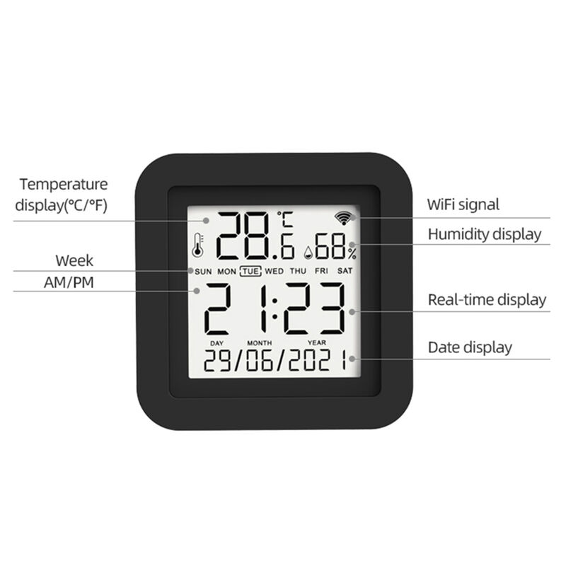 SIXWGH 3-in-1 Smart Home Automation Device Tuya Wi-Fi IR Remote Control LCD Screen Temperature Humidity Sensor Voice Control