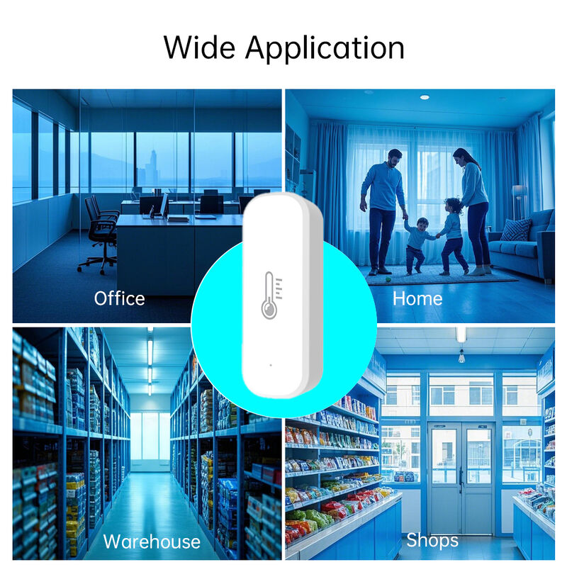SIXWGH Tuya WiFi Smart Temperature Humidity Sensor Alexa/Google Voice Control 30-Day Data Storage Electric for Home Automation
