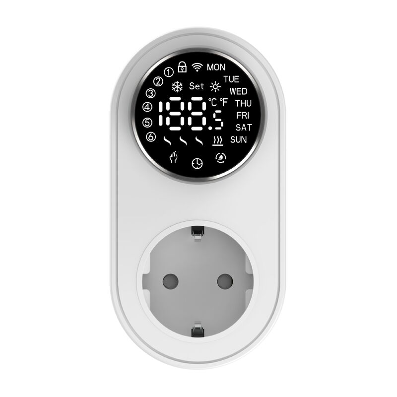Smart Dual-Mode 16A 100-240V Temperature Controller Alexa/WiFi Connectivity LED Knob Temp Alarm for Power Socket Plug