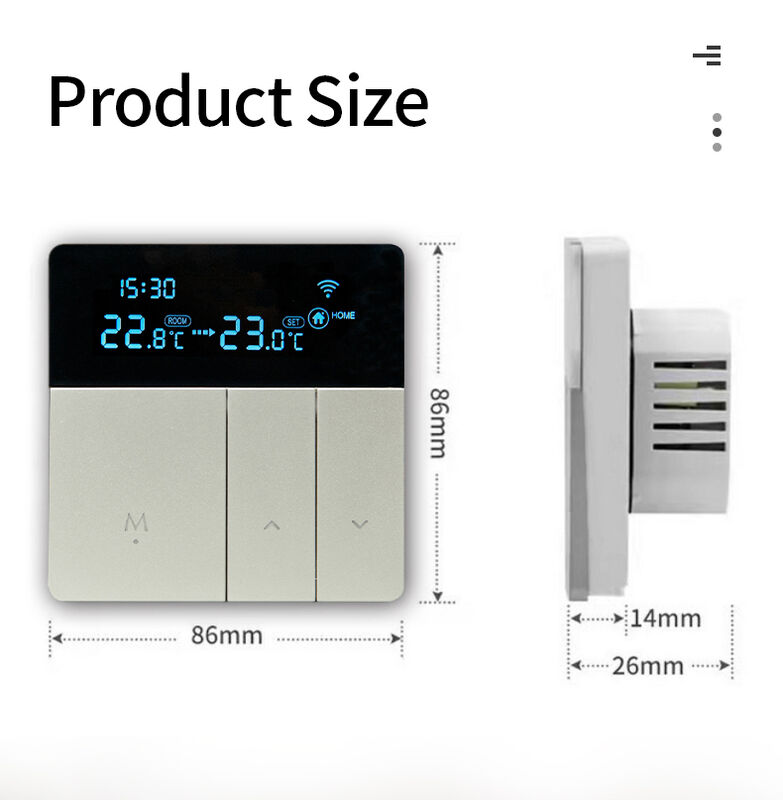 SIXWGH Smart WiFi Thermostat Tuya App Voice Control 16A Load LCD Programmable Temperature Controller for Electric Floor Hotels