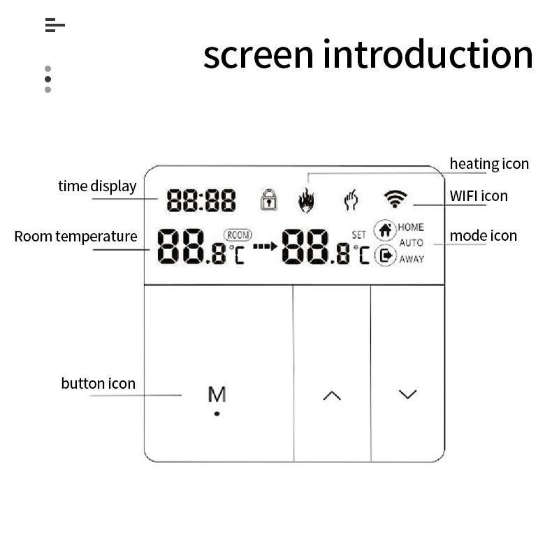 SIXWGH Smart WiFi Thermostat Tuya App Voice Control 16A Load LCD Programmable Temperature Controller for Electric Floor Hotels