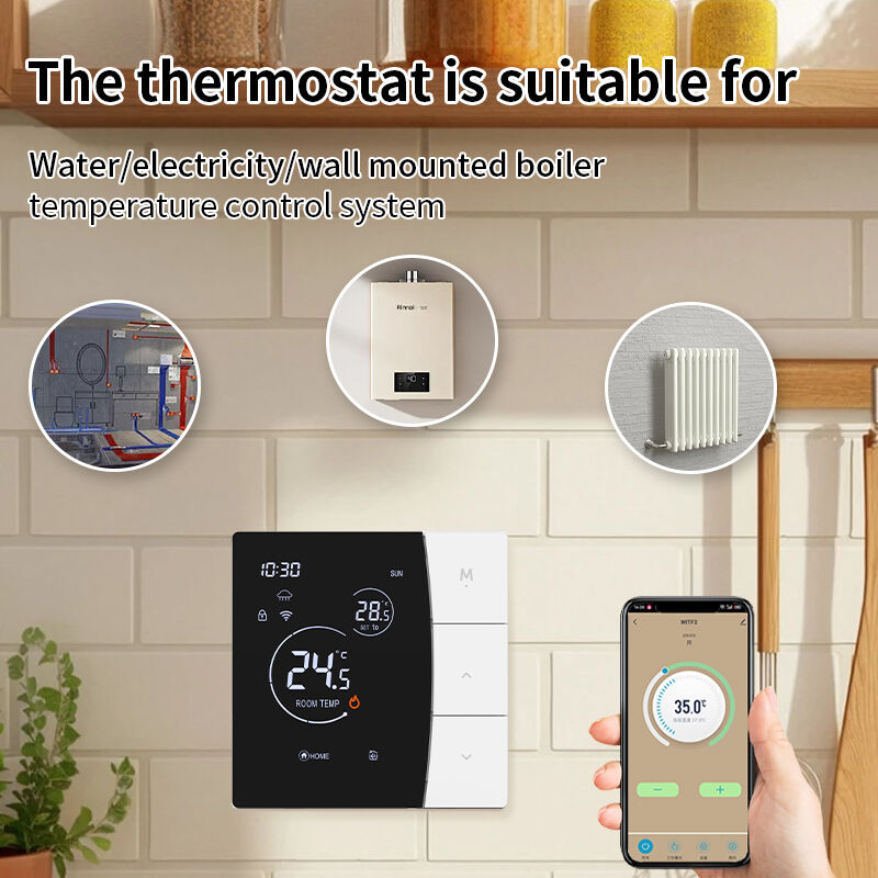 SIXWGH Smart WiFi Thermostat for Hotel Use Tuya App Voice Control Electric Floor Heating 16A Load LCD Temperature Controller