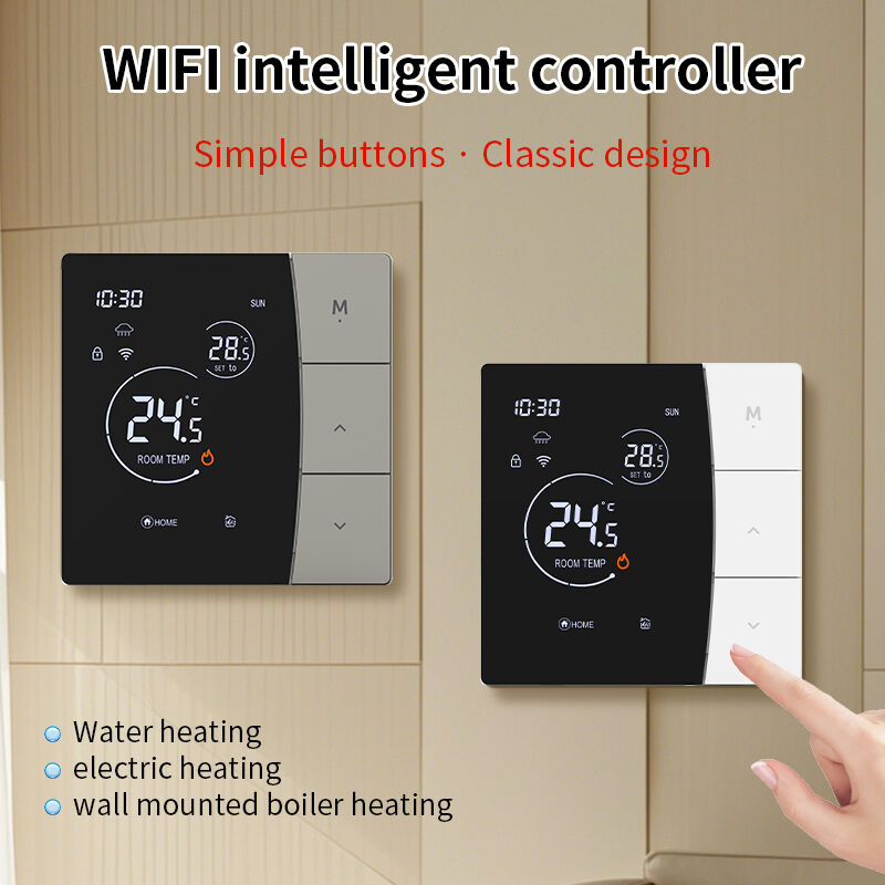 SIXWGH Smart WiFi Thermostat for Hotel Use Tuya App Voice Control Electric Floor Heating 16A Load LCD Temperature Controller