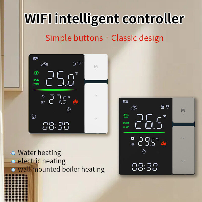 SIXWGH Smart WiFi Thermostat Controller for Water Heating LED Touch Screen Temperature Control Electric Floor/Wall RV Garage