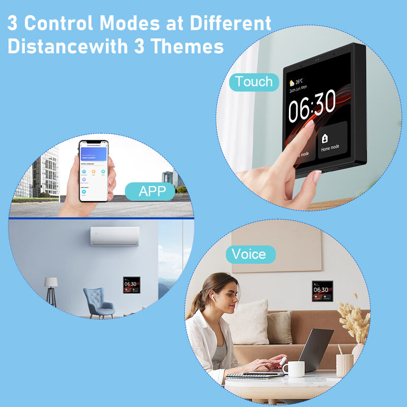 SIXWGH 4-Inch Touchscreen Smart Home Control Panel Alexa Tuya Gateway Built-In Zigbee 3.0 Hub Voice Control Wall-Mounted AIoT