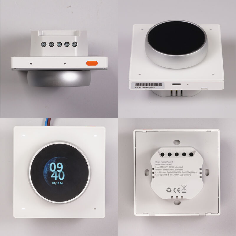 SIXWGH Smart Home Control Panel Rotary Knob Touch Screen Works Tuya Smart Life App for HVAC Scene Control US/EU Home Automation