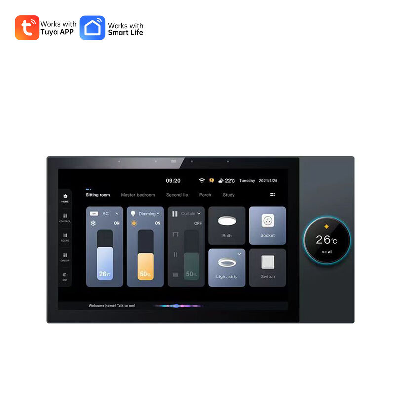 SIXWGH Luxury Upgrade 10-inch Smart Home Control Panel Tuya WiFi Zigbee Gateway App Voice Background Music Multi-Scenario Bar