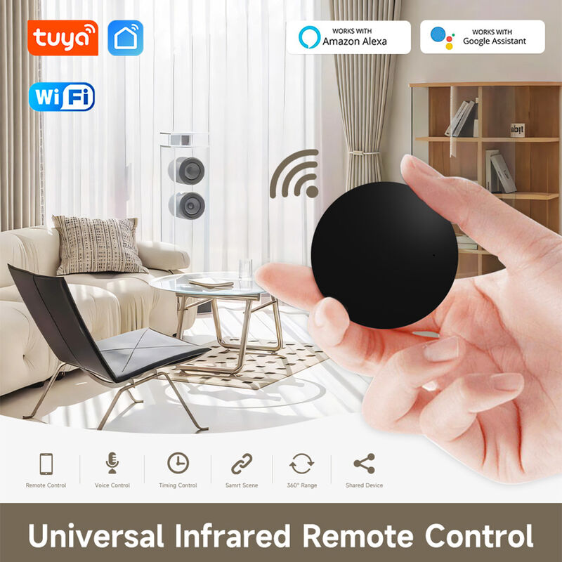 IHSENO Tuya Smart IR Remote Control, Wi-Fi Universal Infrared Controller for TV AC STB, Voice Control with Alexa Google Assistant Yandex Alice, 360° Coverage, DIY Learning