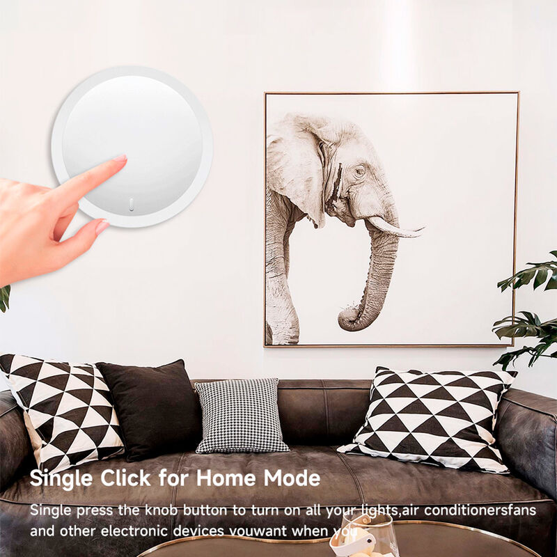 Tuya Zigbee Smart Knob Dimmer Switch, Wireless Scene Controller & Remote Dimmer for Smart Lights, Supports Single/Double/Long Press & Rotate, Works with Alexa Google Assistant, Requires Tuya Gateway