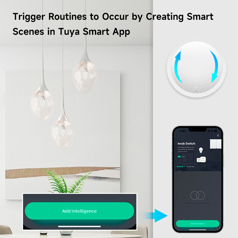 Tuya Zigbee Smart Knob Dimmer Switch, Wireless Scene Controller & Remote Dimmer for Smart Lights, Supports Single/Double/Long Press & Rotate, Works with Alexa Google Assistant, Requires Tuya Gateway